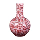 Blumenvase für Wohnkultur Keramikvase Neue chinesische handgemalte Porzellan-Blume Vase 13,9 Zoll große Dekor Vasen Home Wohnzimmer Hotel Dekoration Ornament zur Lagerung von Trockenblumen&Frische Blu