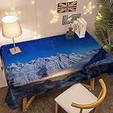 CNVSplYX Wasserabweisend Tischdecke Home Dekorative Abwischbare Tischdecke Sternenklare Tischdecke,O,160 * 200