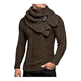 In Solid Casual Head Pullover Farbe Langarm Winter Herren Wrap Herrenbluse Wintermantel Frau