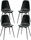 HAVMAK Moderne Küche Esszimmer Stühle Set Küche Schmiedeeisen Beine Küche Esszimmer Stuhl 4er-Set, Leder Seitenstühle für Wohnzimmer Verhandlung Bürostuhl (Farbe: Grün)