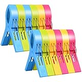 URAQT Große Wäscheklammern Handtuchklemmen, 12 Stück Strandtuch Clips, Strandtuchklammern, Handtücher Towel Clips, Winddicht Klammern auf Strand und Sonnenliegen für Wäsche