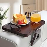 BELO VALE Couch-Arm-Tisch – robustes Gummi-Holz, zusammenklappbar, Sofatablett, Tisch, Clip auf Beistelltisch