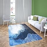 Teppich Wohnzimmer 120X170 Blau Weiß Teppich Kurzflor Schlafzimmer,Teppiche Moderne,Carpet Für Wohnzimmer Küche Esstisch,Teppich Waschbar