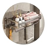 Badezimmer Regal Duschablage Duschregal An Der Wand Montiertes Aluminium-Duschregal Im Badezimmer Mit Handtuchhalter, Abnehmbarem Haken Und Hohlraum Badregal Dusche Ablage Duschkorb ( Color : G , Size