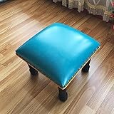 Vintage-Fußhocker aus massivem Holz, kleine Fußstütze aus Leder, Couchhocker für Wohnzimmer, schöner Kinderhocker, Schuhwechselhocker (Color : D, Size : 14x14x12inch)