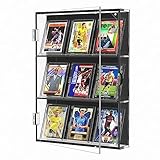 FEMELI Magnetische Baseballkarten-Vitrine aus Acryl, transparent, für Sport, Sammelkarten, Wandhalterung, mit UV-Schutz und Anti-Staub, für Fußball, Basketball, Hockey, Pokemon