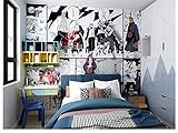 Torchic Tapeten Cartoon Anime NARUTO schwarz und weiß Farbe Schlafsaal Kinderzimmer Schlafzimmer Wohnzimmer Esszimmer Nachttisch Hintergrund Wand Comics-208 * 146(W*H)