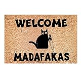 Dark Cat Welcome Madafakas Full Print Fußmatte Fun Fußmatte Home Decor Küche Badezimmer Decor Give People Fun Gifts HxQ442