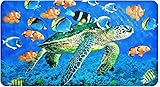 Yolife Non-Slip Bath Mat Shower Mat Bathroom Anti Slip Mat Antibacterial Plus Reinforced Suction Cups (Turtle)