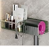 FUrlou DREI In Einem Wandmontiert Bathroom Organizer Großes Fassungsvermögen Lagerung in Fächern Multifunktional Kein Bohren (Color : Green)