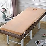 LAErper Massagebett Matratze Toper Mit Quadratischem Kopf, Spa -Betttisch -Matratzen -Matratzenpolster Mit Gesichtsbemerloch, Schwamm Massage Matratze Topper Mit Gummiband, Lila, 70 * 180 cm/Kamel/80*