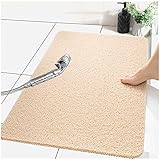 Penubuy rutschfeste Duschmatte 80x40, PVC-Luffa Antirutschmatte Dusche mit Poröser Struktur, Schnell Trocknend und Leicht zu Reinigen（beige）