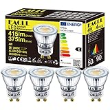 EACLL Mini GU10 LED Warmweiss 4W Ersetzt 50W Halogen Leuchtmittel, 4er-Pack. 415 Lumen 3000K Birnen, Wechselstrom 230V Flimmerfrei Strahler, Abstrahlwinkel 36 Grad Spot, Nicht Dimmbar Reflektorlampen