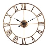 Wanduhr, Vintage Minimalistische Wanduhr Metall Leise Wanduhr, Wohnzimmer Dekoration Wanduhr Modernes Design (Farbe: Retro Gold, Größe: Durchmesser 100 cm)