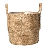 Cabilock Picknickkorb Seegras Übertopf Korb Blumentopf Abdeckung Stroh Weben Pflanzenbehälter Vase Weidenkorb Mülleimer Mülleimer Rattan Aufbewahrung Organizer Mülleimer Wäschekorb Pflanztöpfe