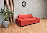 Quattro Meble Rotes 2 er Ledersofa London 190 cm Echt Leder Sofa Couch rot und viele mehr Farben