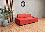 Quattro Meble Rotes 2 er Ledersofa London 190 cm Echt Leder Sofa Couch rot und viele mehr Farben