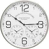 Kare Design Wanduhr Tachometer, Uhr, Silber/weiß, 40cm