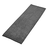 Decomira Badematte rutschfest | Als Badteppich Set kombinierbar | Badezimmer-Teppich Bad-Vorleger waschbar aus Chenille | Duschvorleger für Dusche, Badewannen, WC Deko | Dunkelgrau - 50x150 cm