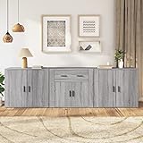 UYSELA Home Sets mit Sideboards 3 Stück Grau Sonoma Holz