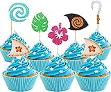 JeVenis 30 Stück Moana Inspiriert Cupcake Toppers Moana Cupcake Toppers Geburtstag Party Dekoration