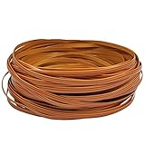 CruSio 60 M, Vier Linien, Flach, Pe-Rattan, Graue Farbe, Kunststoffgeflecht Für Stuhl, Liege, Couchtisch, Pationiture, Diy-Weben Oder Reparieren (8 Mm Breite X 1,4 Mm Dicke)/K Braun Mit Hellbraunen St