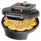 Bomann Waffeleisen Herzform black, antihaftbeschichtet, Ø18cm Waffeleisen Herz, Waffle Maker/Waffle Makers rund, 1200 Watt, Waffle Machine, Waffeleisen mit Backampel, Waffeleisen Kinder WA 5018 CB