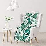 FUCVNPZ Flanelldecke, grüne Bananenblätter, Überwurfdecke, super flauschige Fleecedecke für Bett und Sofas