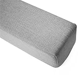 RAKTOV Kopfteil-Kissen, individuelle Größe, Bett-Matratzenverlängerung, Sofa-Nackenrolle, Armlehnenkissen mit abnehmbarem Bezug, Matratzenlückenverbinder, Nackenrolle für Bett, 150 x 10 x 15 cm, grau
