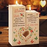 Geschenke für Mama Kerzenständer, KAAYEE Herzförmiger Kerzenhalter für Mama Geschenke zum Muttertag Weihnachten, Muttertagsgeschenk Geburtstagsgeschenk von Tochter Sohn (Mama)
