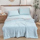Steppdecke für den Sommer, Gewaschene Baumwolle, Einzel-, Doppel-, Kinder-, Studentenwohnheim, Klimaanlage ist maschinenwaschbar, kühle, Bequeme Bettdecke (Größe: 200 x 230 cm) (blau 200 x 230 cm)