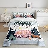 Erosebridal Kinder-Camping-Bettwäsche-Set für Mädchen, rustikales Bauernhaus-Bettwäsche-Set, Leopardenmuster, gesteppt, leicht, weich, Schlafzimmer-Dekor, 2 Stück