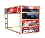Stikkipix Feuerwehrbett Möbelfolie selbstklebend/Aufkleber - IM209 - passend für das Kinderzimmer Hochbett KURA von IKEA - Möbel Nicht Inklusive