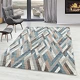 SIMPEX Kurzflor Teppich, Gestreift Design, Teppich Bunt, 80 x 250 cm, Teppich Vintage-Stil, Teppich Wohnzimmer