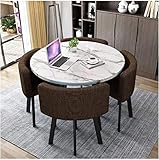 Couchtisch für Konferenz- und Empfangsräume mit Stuhl, Wohnzimmer, Küche, Freizeittisch, nordische Tisch- und Stuhlkombination, 1 Tisch und 4 Stühle, moderner, minimalistischer EMP