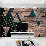 Fototapete Abstraktes Dreieck Holzmaserung Foto TV Sofa Fresko Moderne Tapete Wandbilder Wohnzimmer Schlafzimmer Wand Dekoration 3D Wandtapete Tapeten 200x140cm Yuekuomao3539