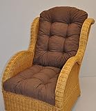Rattani Premium Qualität - Polster / Kissen / Ersatzpolster für Rattan Ohrensessel / Rattansessel , Colore Marrone (Dunkelbraun)