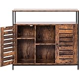 HUMNZR Sideboard, multifunktionaler Schrank mit Türen und verstellbaren Ablagen, für Wohnzimmer, Schlafzimmer, Flur, Industrie-Desig