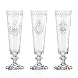 Crystalex Sektgläser Sekrglas Bella Nitro Kristallglas pantografie Gravur 205 ml 6er Set Bohemia