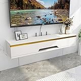 TV Board Hängend,Wand befestigter schwimmender TV-Ständer,TV Lowboard Hängend aus Holz,Hängeboard Wohnwand,für Wohnzimmer Home Office,130 cm