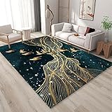 RUGMRZ Weicher Teppich Area Rug Grüner Teppich gelbe kreative Dekoration Wohnzimmer Zubehör super weich Kinderzimmerteppich Mädchen 120 x 190 cm