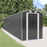 Festnight Gartenhaus Metall geräteschuppen Stahl Geräteschuppen XXL fahrradgarage geräteschuppen gartenschuppen gerätehäuser Metallgerätehaus Gartenhäuser 192x938x223 cm Anthrazit