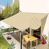 Sonnensegel Quadrat 1.4 x 1.6 m atmungsaktiv Sonnenschutz Sonnensegel Schattennetz mit Ösen und Befestigungsseile für Terrasse Balkon Garten, Creme Farben