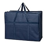 LETAOSK 78x63x27cm Marineblau Große Kapazität Wasserdichte Oxford Tasche Camping Umzug Zuhause Kleidung Aufbewahrung Handtasche mit Reißverschlüssen