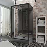 Schulte Wellnesskabine Bali 85 x 115cm, 215cm, 5mm Sicherheitsglas, Schwarz, EP19391185-68-50