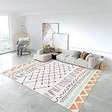 Wiederverwendbar Teppich Teppich Wohnzimmer Orange Geometrisches Streifen Muster Schlafzimmer Wasch Bar Fürs Wohnzimmer Kinderzimmer Schlafzimmer 120X160Cm Waschbarer Teppich Orange 3Ft 11.2''X