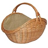 ForYourProtection Kaminholzkorb aus Weide Kaminkorb Holzkorb mit Jute Weidenkorb Holz Kamin Kaminholz (Hellbraun, Typ 1: (L) 58 x (B) 45 x (H) 32/45 cm)