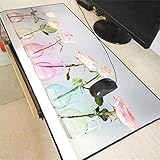 Gaming Mauspad Groß Rosa Blumenvase 700x400mmx2mm XXL Tastatur Mousepad,Antiwasser,Premium-texturiertes,rutschfeste Gummierte Mousepad,Mauspad für Computer PC Gamer