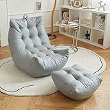 Sitzsack Und Fußhocker Bundle, Schlafsofa mit Abnehmbarem Bezug, Modernes Cabrio-Sofa, für Wohnzimmer, Büros, Wohnungen, Schlafsäle (Color : Style 3)