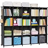 HOMIDEC Regalsystem Kleiderschrank aus Kunststoff, 20 Würfel Regal Schuhregal Modular Schrank Faltschrank Raumteiler, Aufbewahrung Organizer von Kleidung Schuhen Spielzeug Büchern für Schlafzimmer